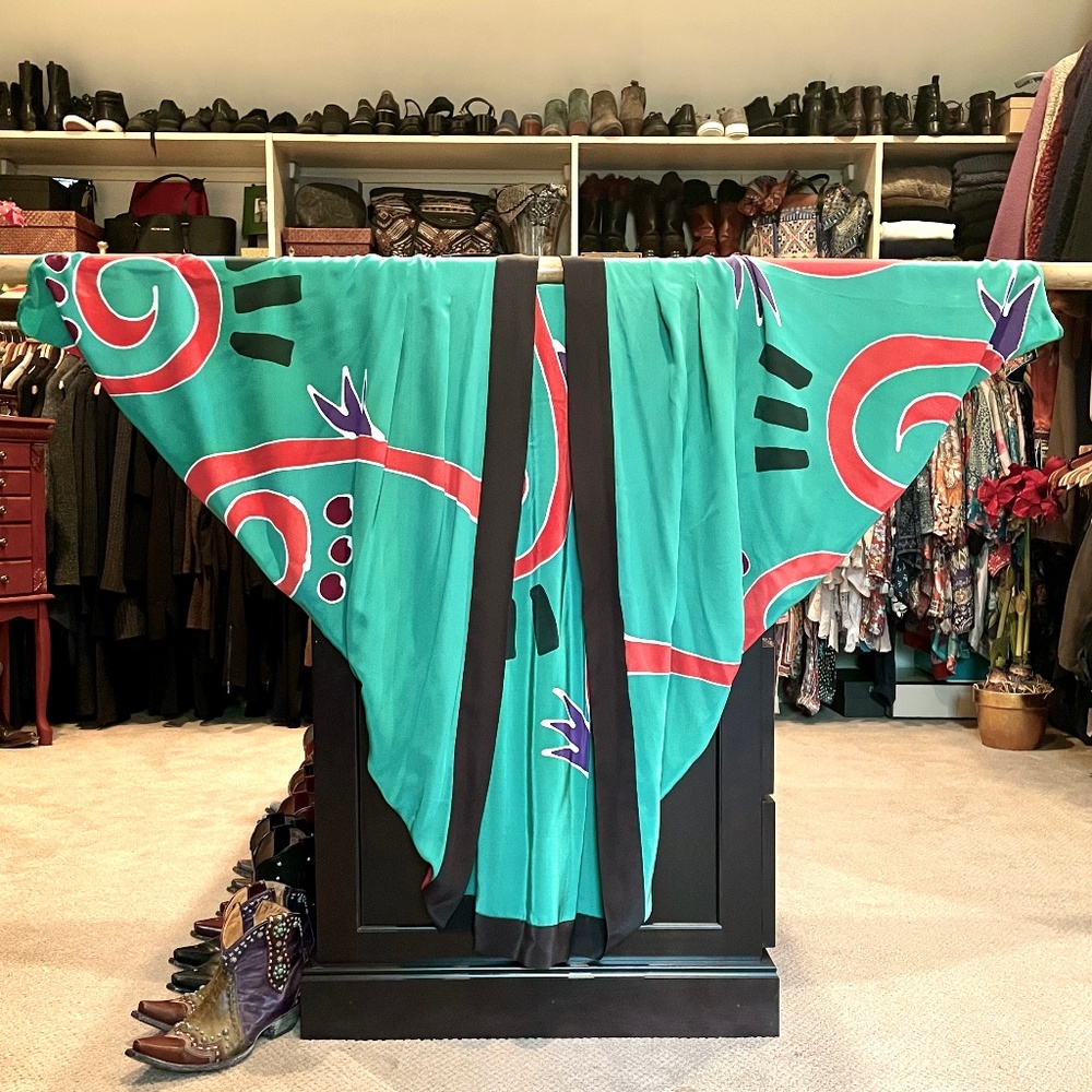 Vintage One-of-a-Kind Handpainted Silk Butterfly Cocoon
